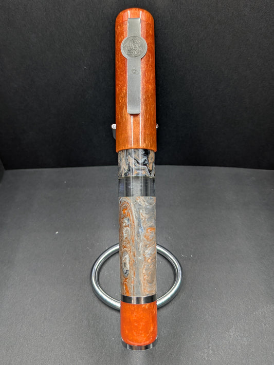 B46 - König - Molten Damascus - Tangerine Trim (Piston Filler)