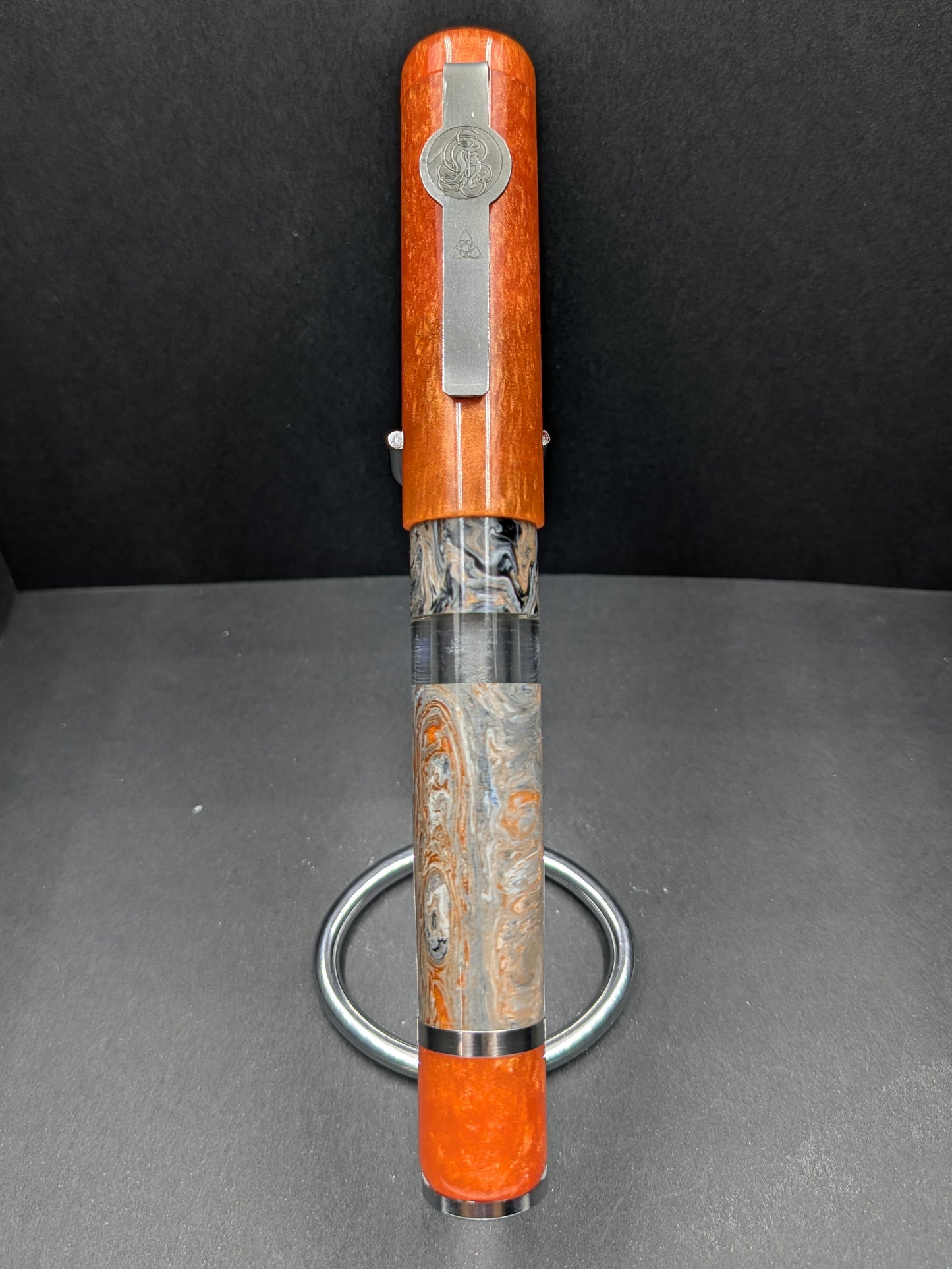 B46 - König - Molten Damascus - Tangerine Trim (Piston Filler)