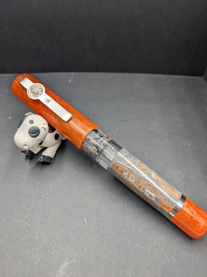 B46 - König - Molten Damascus - Tangerine Trim (Piston Filler)