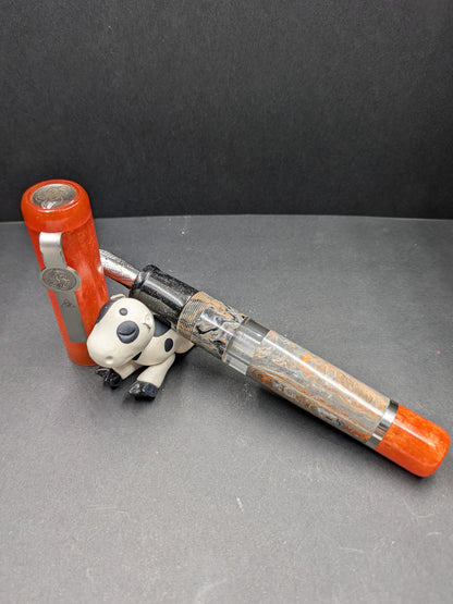 B46 - König - Molten Damascus - Tangerine Trim (Piston Filler)