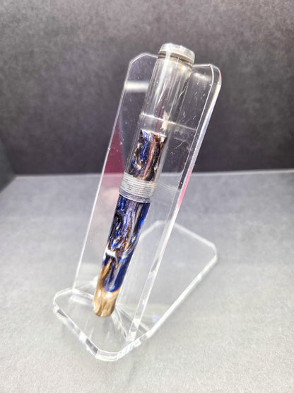 F14 - Taschenstift - SNR - Mocha Blue - Transparent charcoal acrylic cap