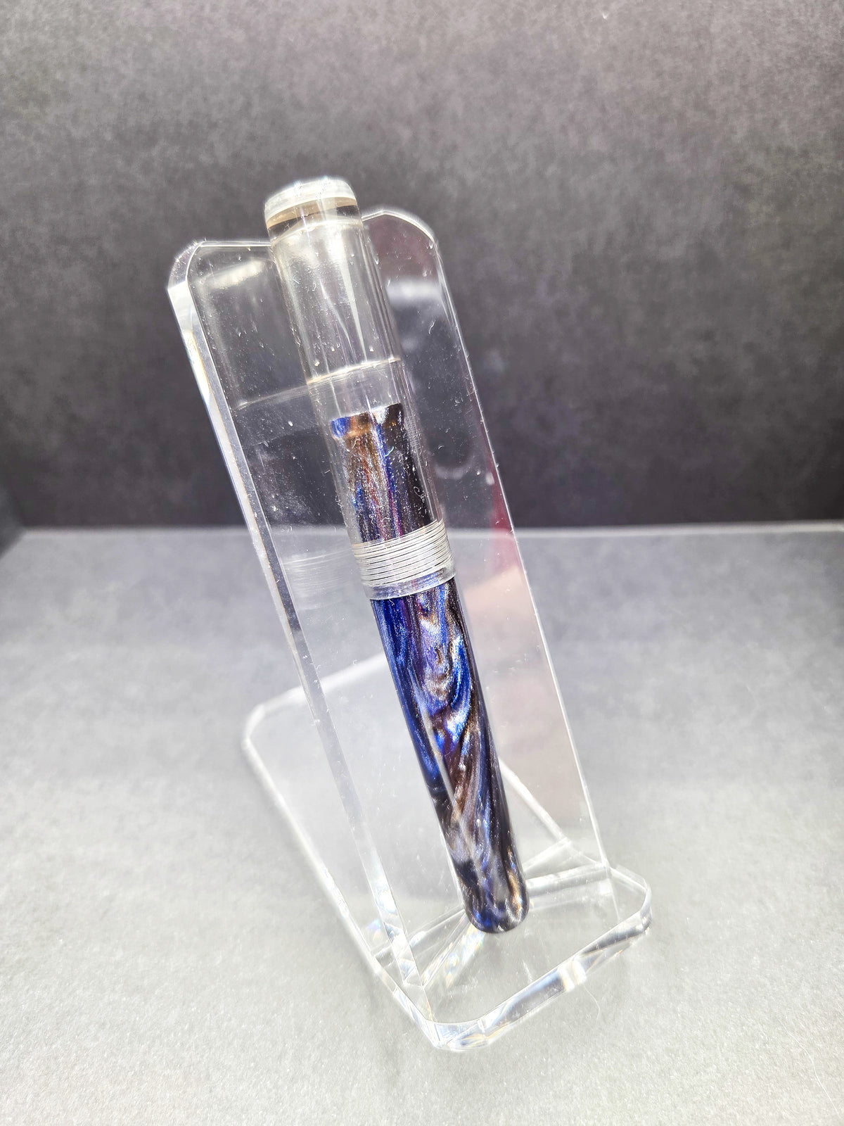 F14 - Taschenstift - SNR - Mocha Blue - clear acrylic cap