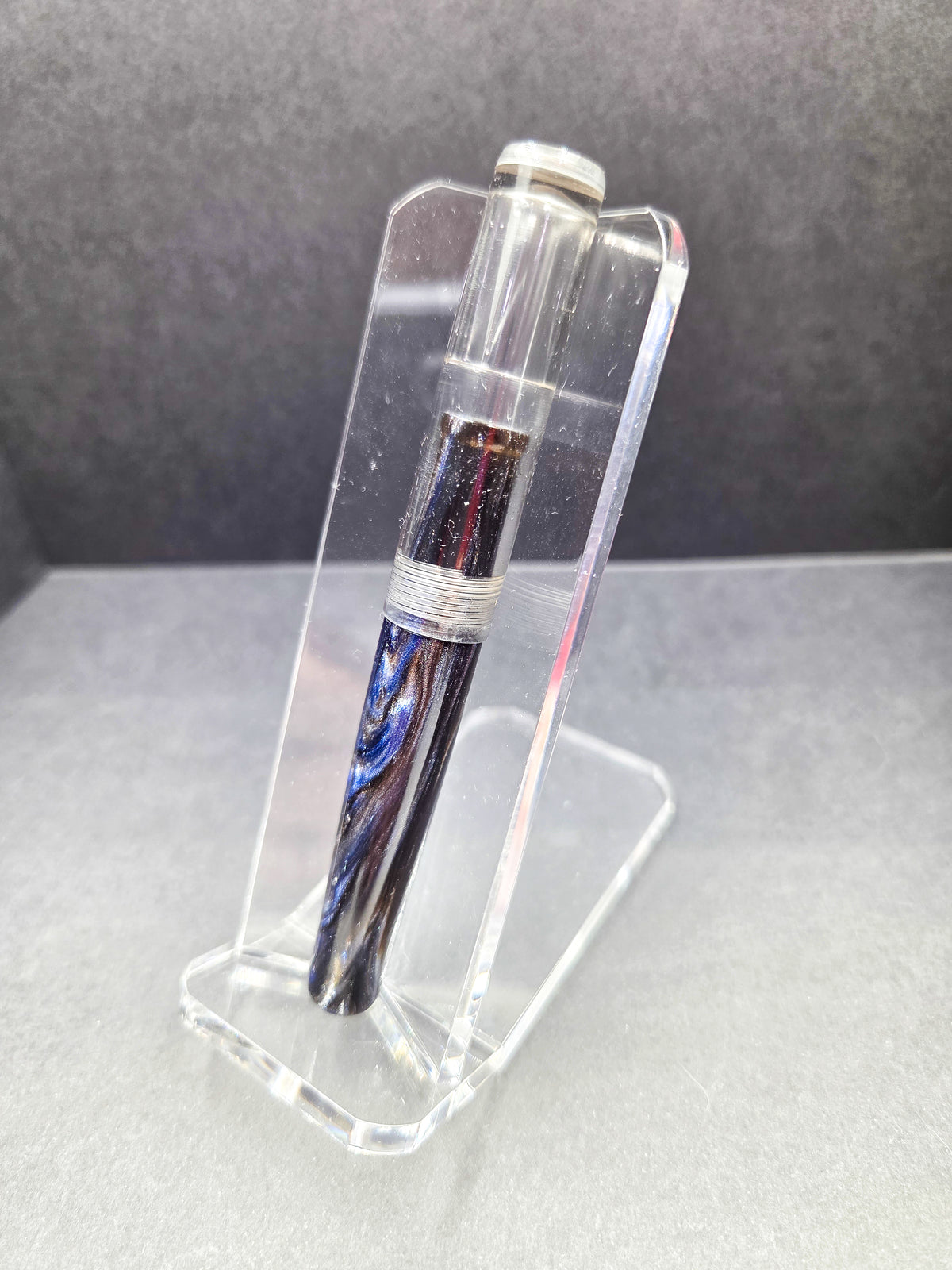F14 - Taschenstift - SNR - Mocha Blue - clear acrylic cap