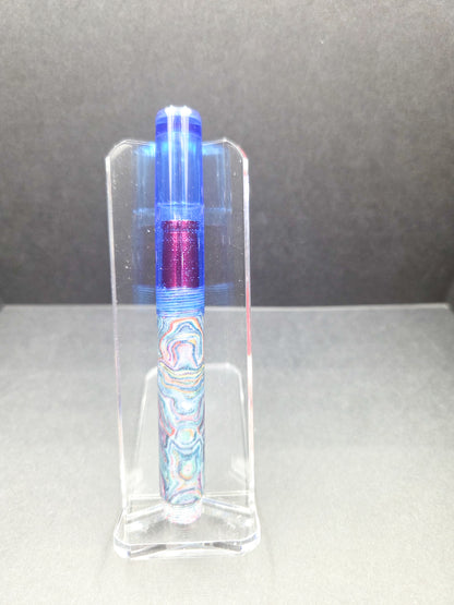 E14 - Taschenstift - (CrazyFiber)-  Monet w/ Blue acrylic cap