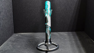 B24-Turquoise, White, Black swirl