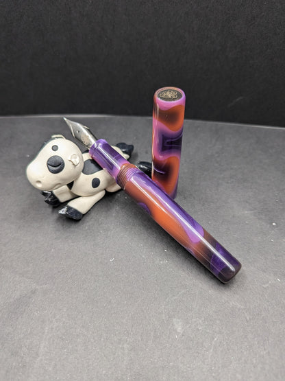 F14 - Taschenstift - Bexley material - Blue-Brown-Fuchsia