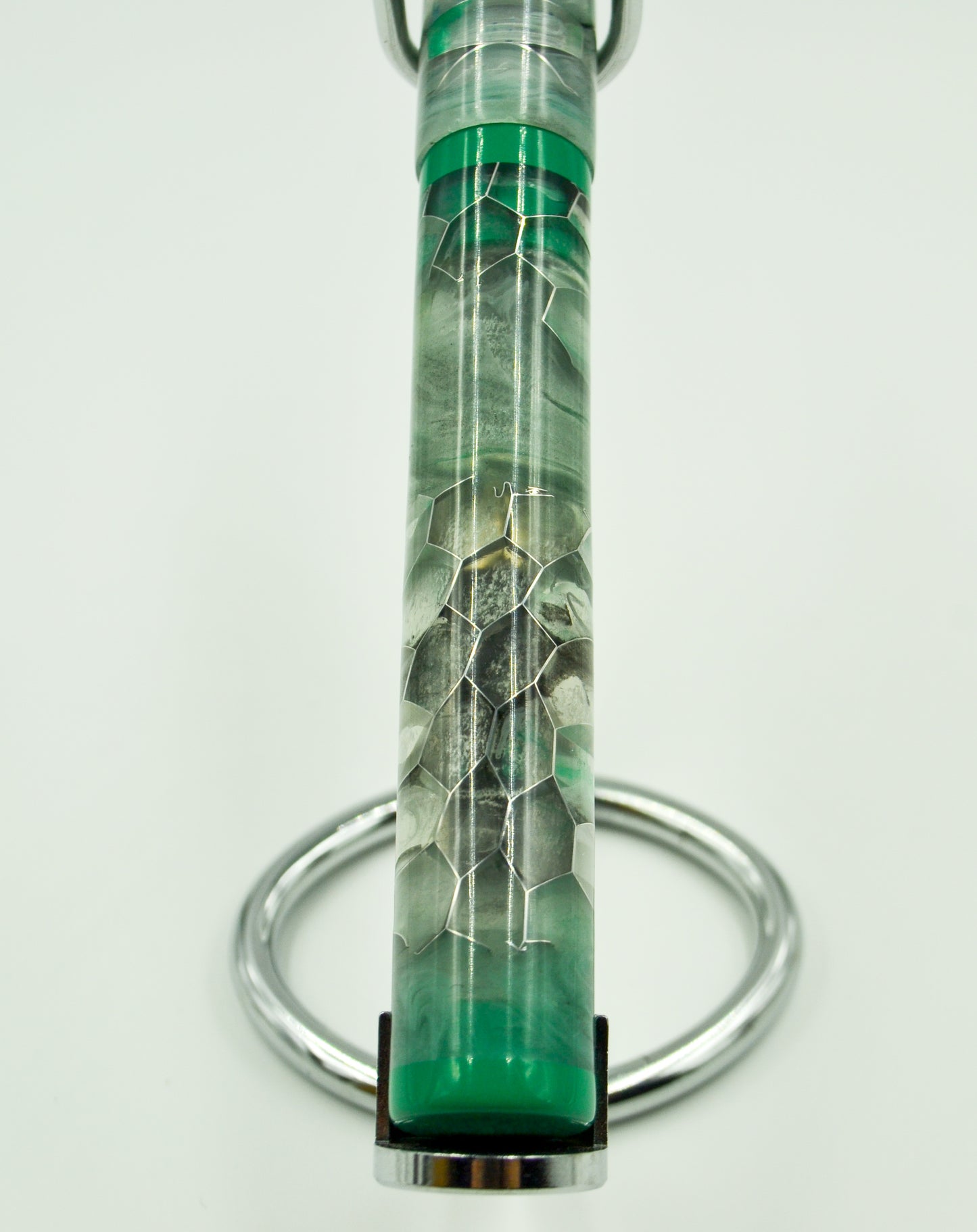 M834A - Teal honeycomb demonstrator with Ebonite accents - Jowo 1.1 two tone ( Black Ruthenium -Rhodium)