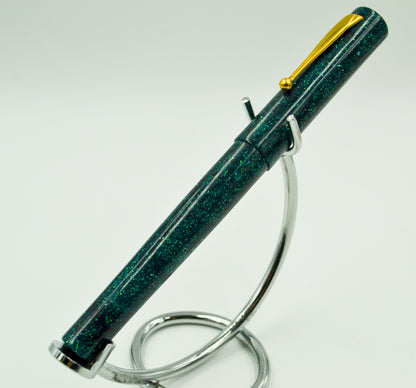 M414C - Teal Radiance Diamond Cast - Jowo 1.1 Gunmetal nib