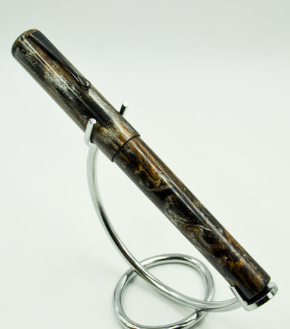 M566C - (Evancio) - Heimdallr resin - BOCK #8 Titanium B nib w-ebonite feed