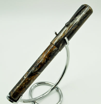 M566C - (Evancio) - Heimdallr resin - BOCK #8 Titanium B nib w-ebonite feed