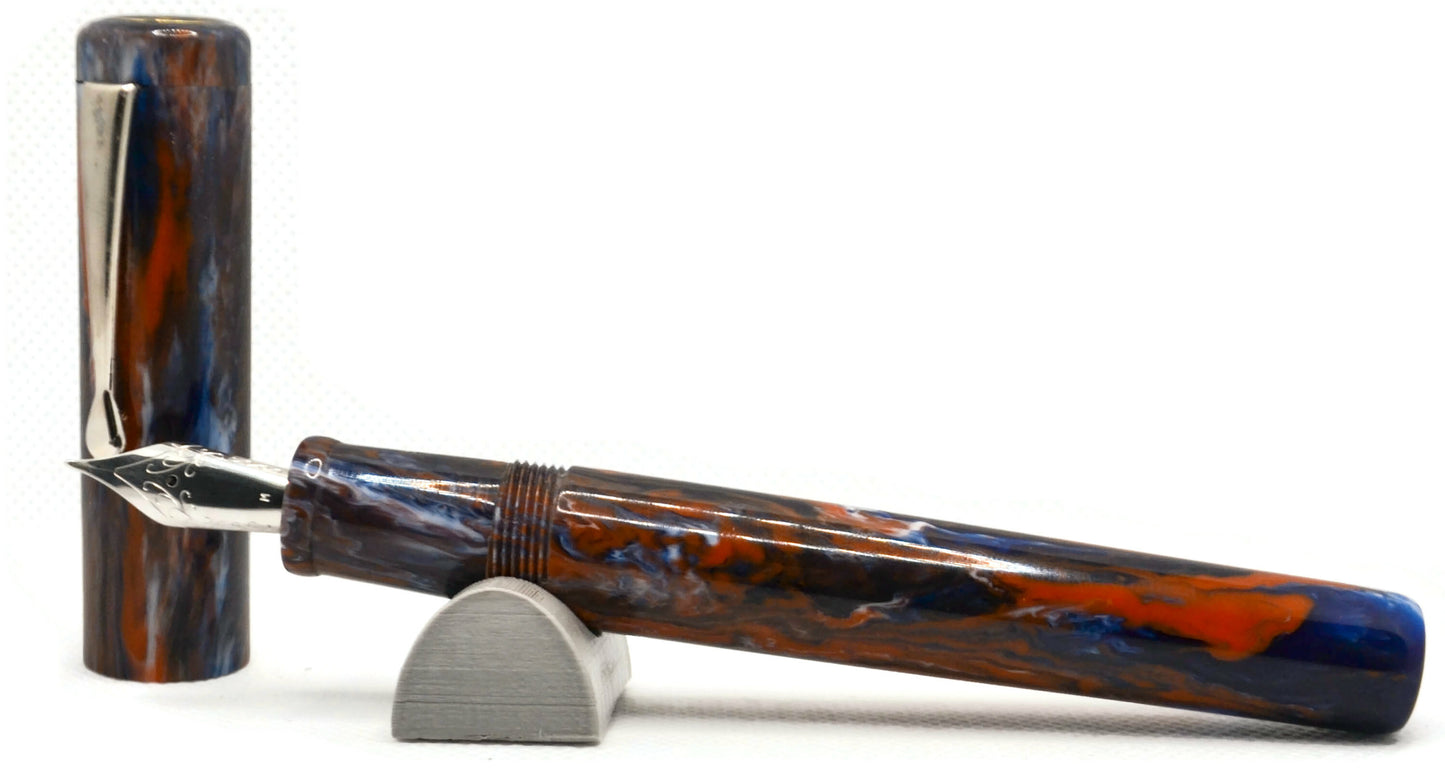 B36- (Evancio) - (Starry Nights Resins) Auburn Orange and blue