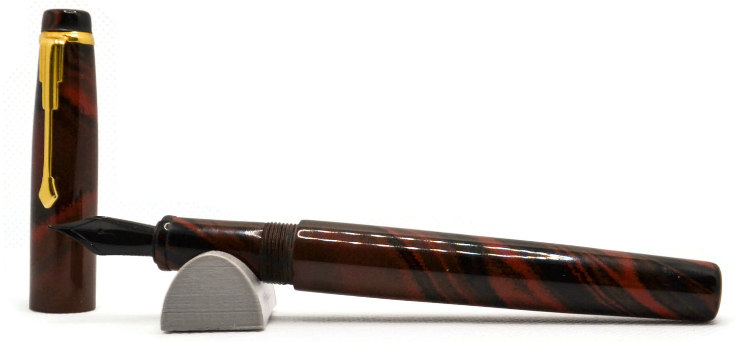 F24 - Americana Slim Black-Red motled Ebonite