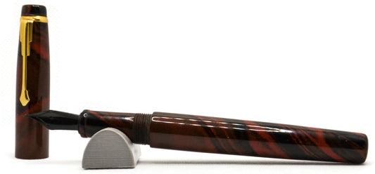 F24 - Americana Slim Black-Red motled Ebonite